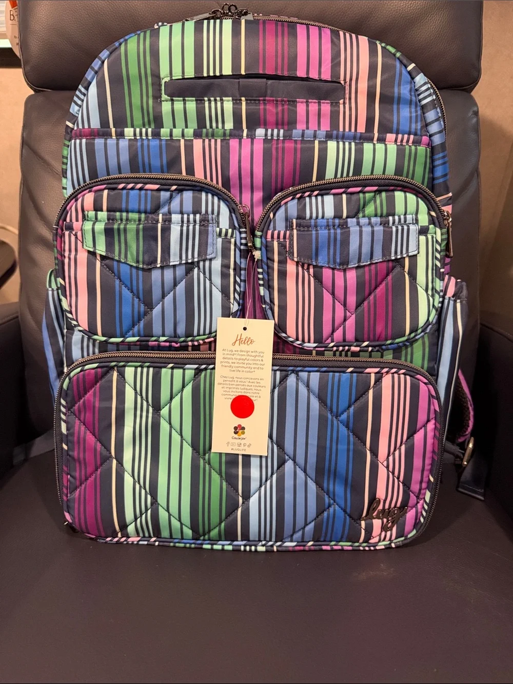 Lug puddle Jumper Backpack Love Stripe Multi -NWT